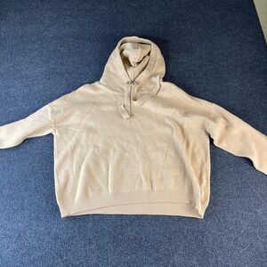 Philosophy Republic Clothing Sweater Womens XL Beige Hooded Pullover Knit Hoodie